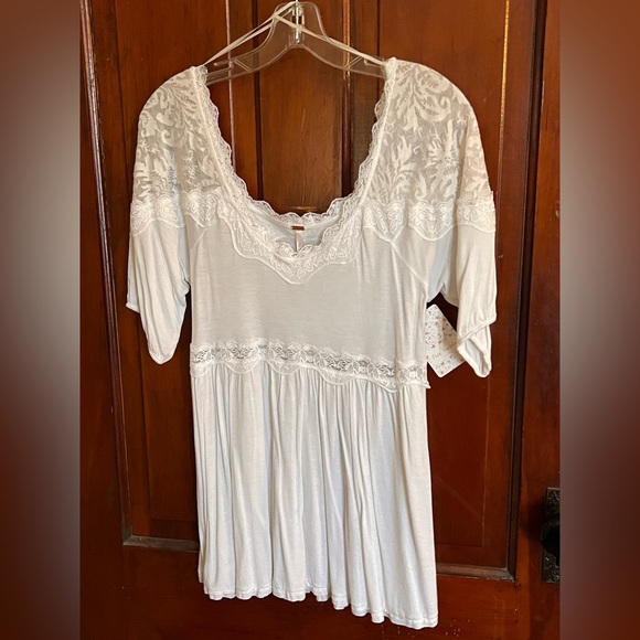 Free People Tops - Free People White Lace Top